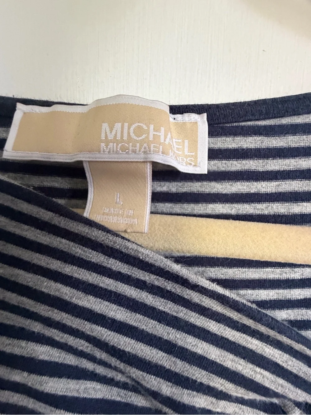 Michael Kors Navy & Gray Striped Long-Sleeve Top